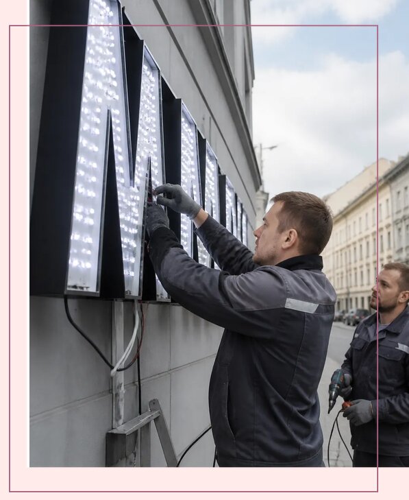 Изготовление и монтаж светодиодных LED вывесок в Вязьме