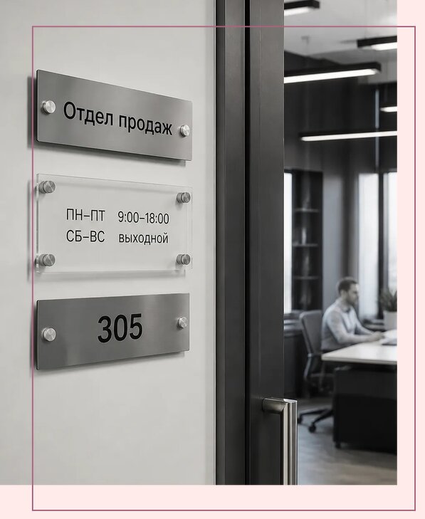 Офисные таблички на дверь в Вязьме по цене от 5038 р. | Аванза-Взь